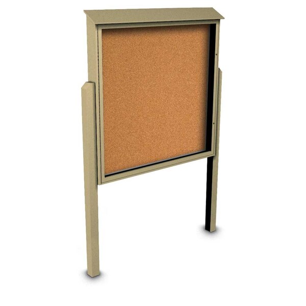 Sliding Door Indoor Enclosed Corkboard, 4